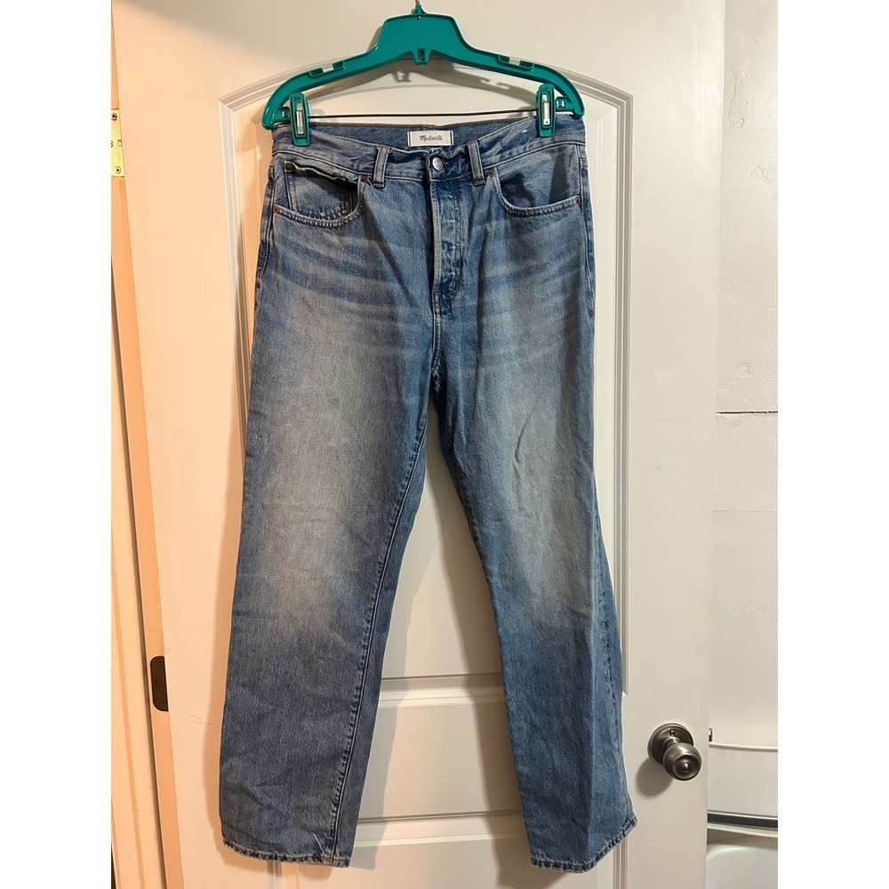 Madewell The Longline Straight Jean Medium Wash High Rise Size 29 Blue Denim